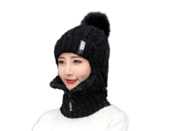Gorro De Esquí Y Actividades Al Aire Libre Para Mujer, Acolchado De Lana, Con Orejeras Y Cremallera En El Cuello.