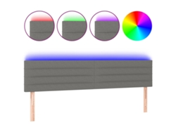 Cabecero de cama SFUSHOS con luces LED, tela, 160x5x78/88 cm, gris oscuro
