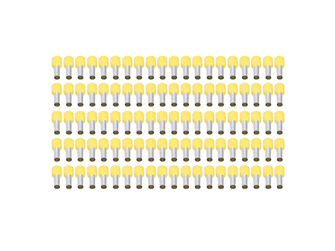100 Conectores Redondos De Cobre Con Terminales De Crimpado Aislados De Pvc Para Cable E10-18 De 8 Awg