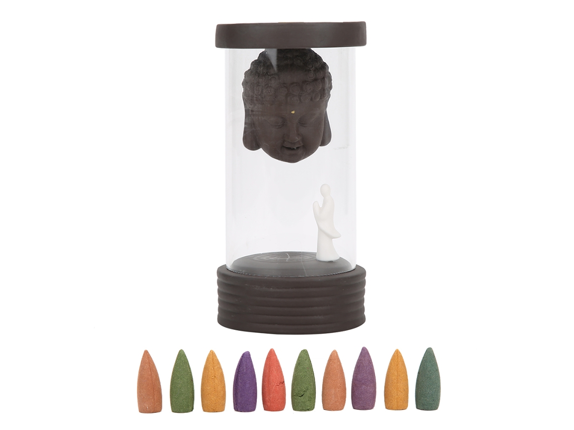 Porta incienso único a prueba de viento con retorno decorativo para Buddha Home