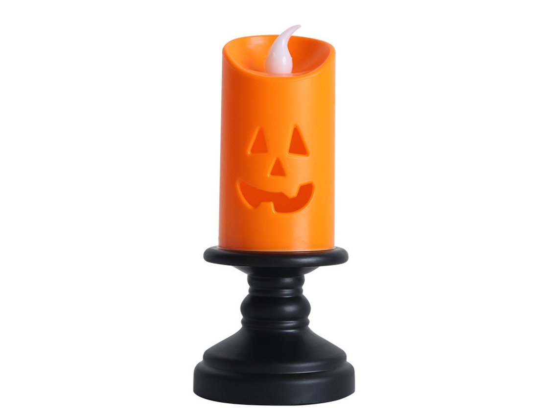 Linterna de calabaza de Halloween, nuevo candelabro decorativo, lámpara de viento LED, 6 Chennnls naranjas
