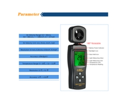 Mini Anemómetro Digital Con Sensor Inteligente, Medidor De Velocidad Del Viento Y Temperatura, Pantalla Lcd Y Retroiluminación.