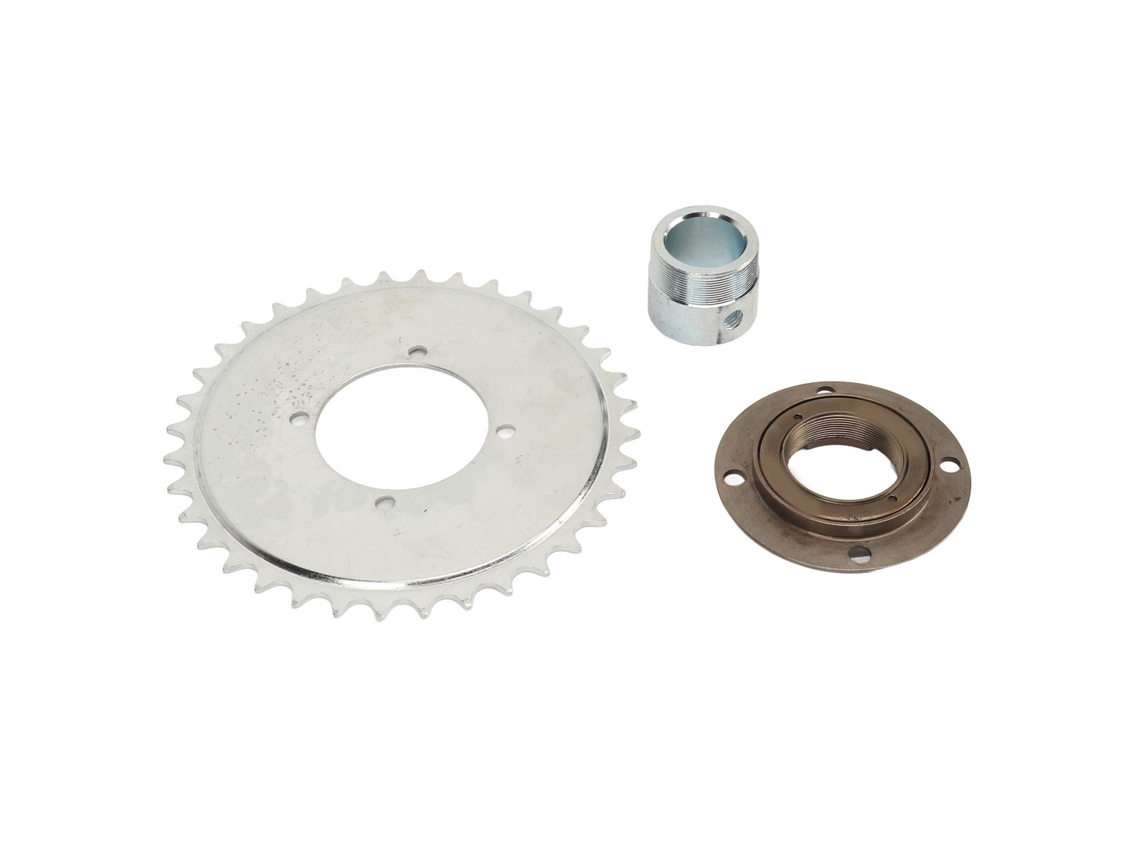 2026-kit De Volante Sin Dientes De Piñón 410 Con Adaptador Plata Acero Ligero Duradero Para Patinete Moto