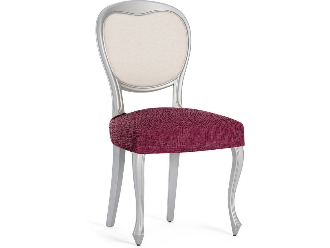 Funda de Silla EYSA Premium Troya Pack de 2 Fundas Tejido Multielástico (50 x 50 x 5 cm - Poliéster y Algodón - Burdeos)