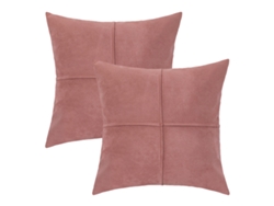 Juego De 2 Fundas De Almohada De Piel Sintética, 45,7 X 45,7 Cm