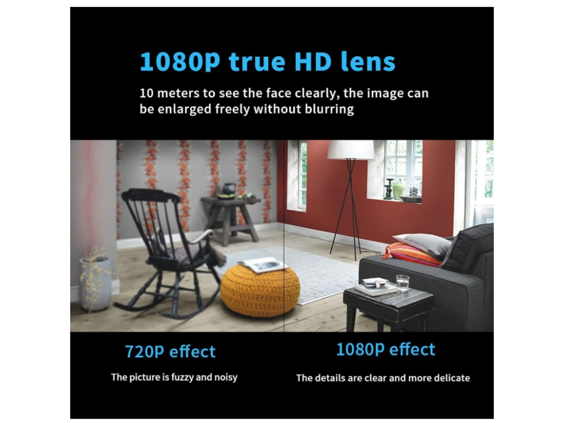 Mini cámaras Cámara de seguridad inteligente Cámara WiFi Cámaras de seguridad para interiores para el hogar 1080P HD Visión nocturna incluida IKIKSO