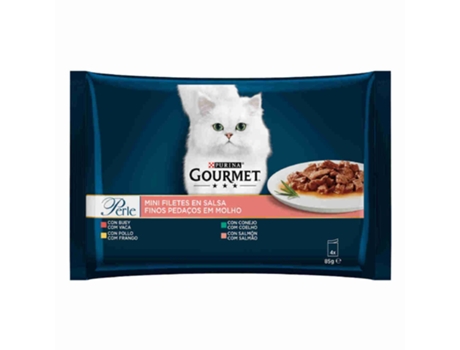 Pienso PURINA Gourmet Perle Finos Trozos en Salsa 4xr