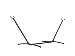 Soporte metálico para hamaca con ganchos, 280 cm, color negro.