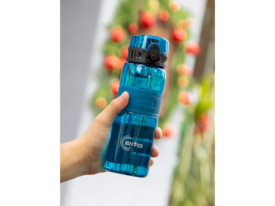 Botella De Agua Deportiva Portátil A Prueba De Fugas De 500 Ml Con Filtro De Té, Transparente, Azul