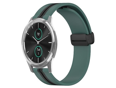 Correa Para Garminmove Luxe Correa De Reloj De Silicona Con Cierre Magnético Plegable De 20 Mm Verde Oliva - Negro VENISYMLIS