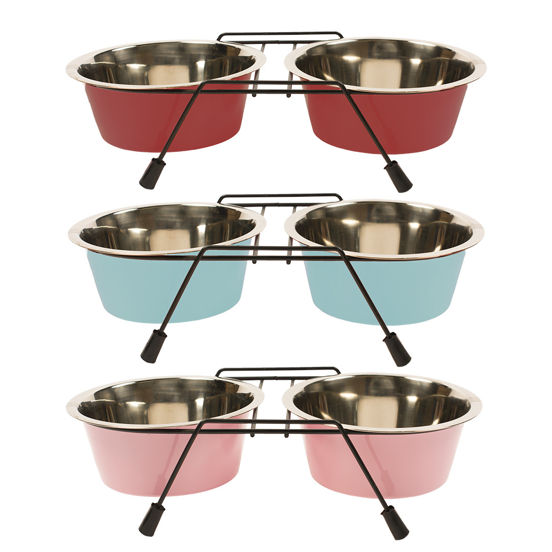 Tazas Coloreado Duvo+ con soporte para perro acero inoxidable 13 cm 52020310 pie doble 2