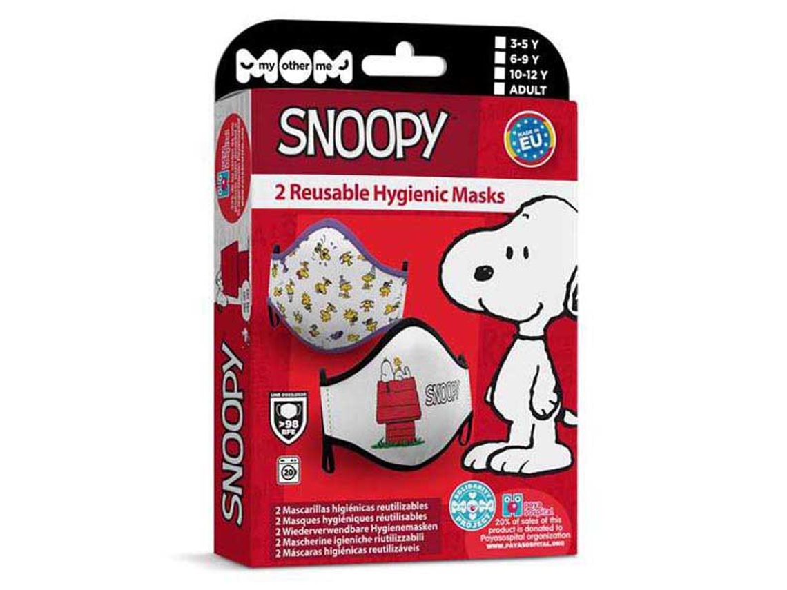 Máscaras Higiênicas Snoopy Premium 2 Unidades Vermelho 10-12 Yearsviving Costumes