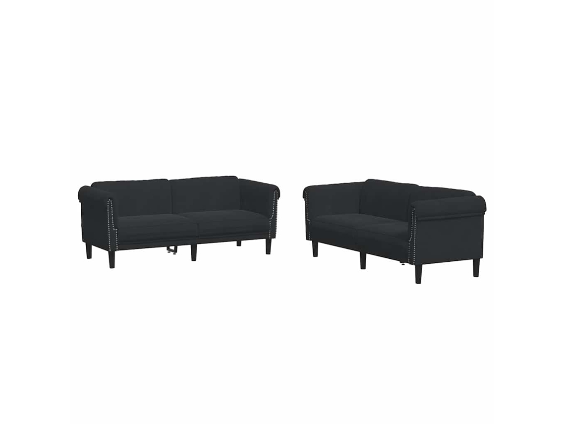 Maison Exclusive - Juego De Sofás 2 Piezas Terciopelo Negro