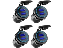 Tomas De Corriente Dobles Usb De 12 V Para Cargador De Coche Con Interruptor De Corriente Qc 3.0