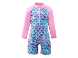 2026-35557-traje De Baño Niña Sirena Manga Larga Cremallera Protección Solar Talla 5-6 Años Poliéster