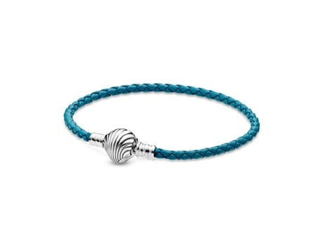 PANDORA Pulsera de Cuero Turquesa con Cierre de Concha 598951C01