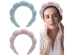 Diadema de felpa y malla para mujer, modelo 2026, ideal para maquillaje, limpieza facial y yoga.