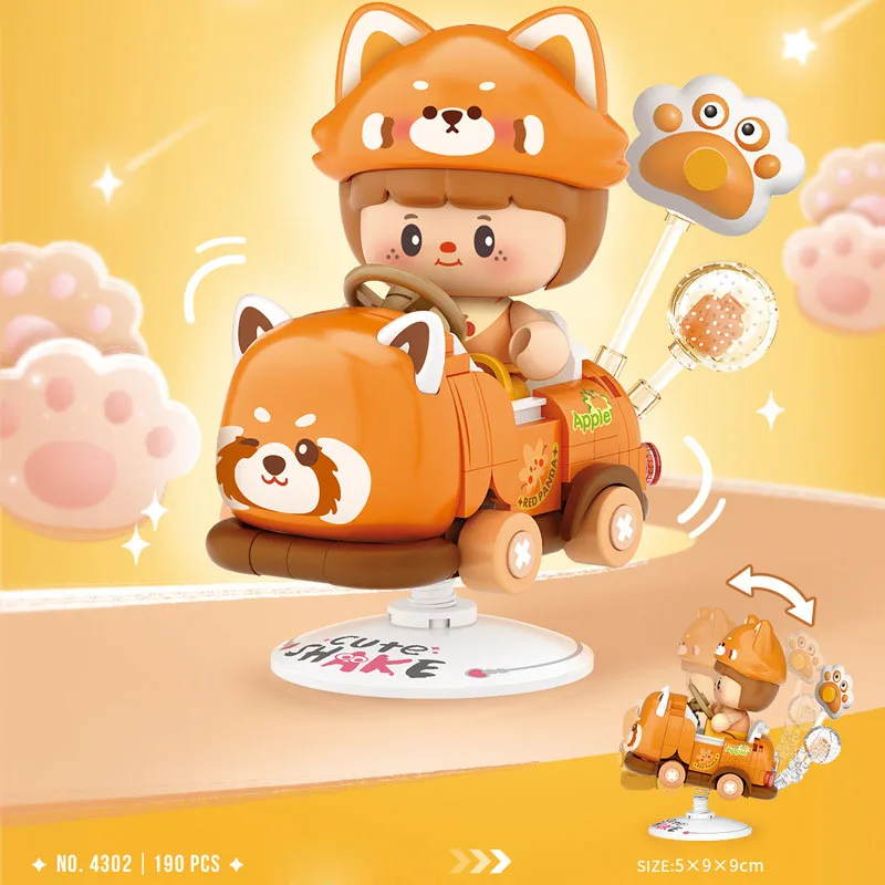 (mapache) Creativo Lindo Dibujos Animados Animal Rocker, Mini Bloques De Construcción Para Niños, Mesa De Juego, Regalos Para Niños