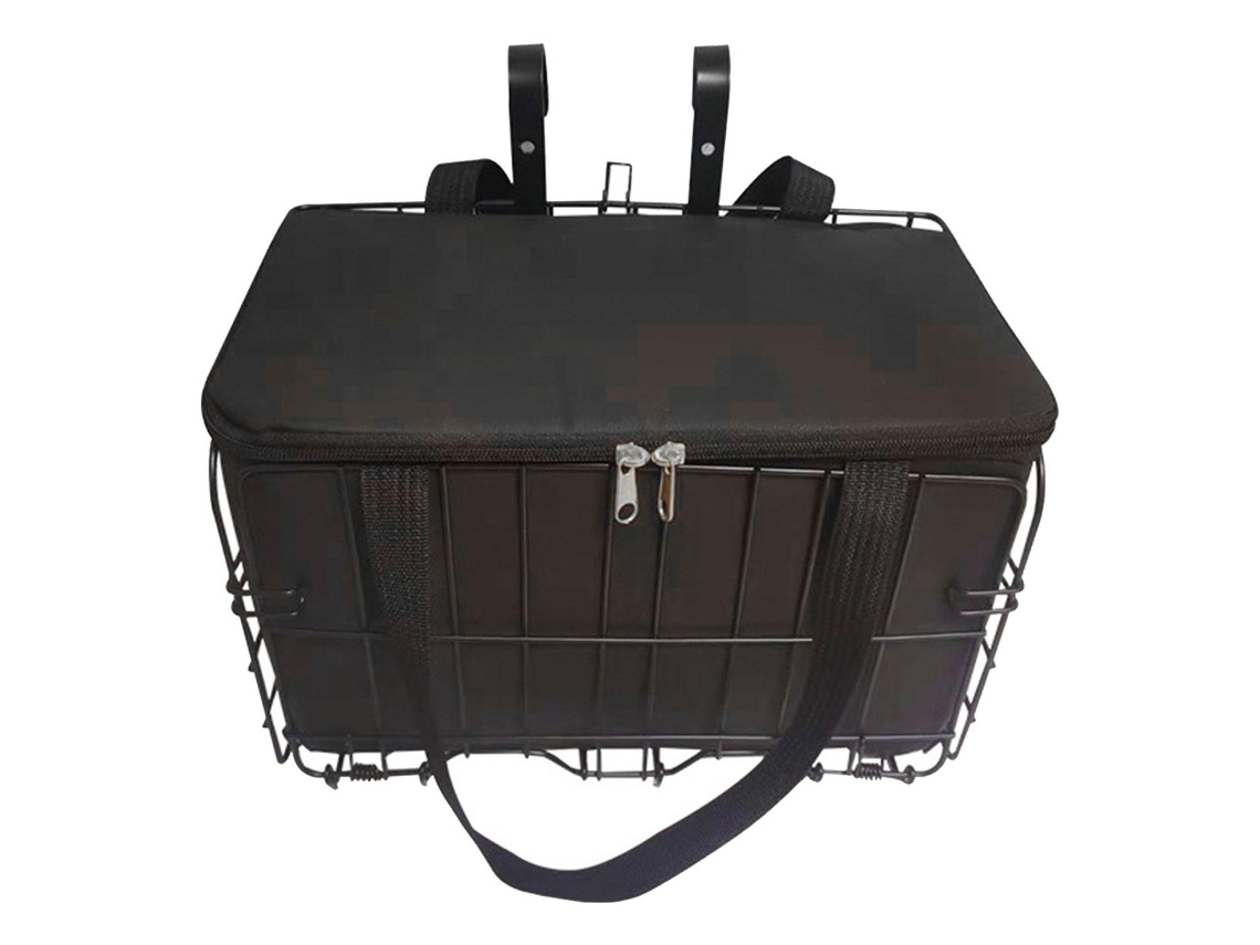 Cesta para bicicleta con manillar delantero y bolsa de almacenamientolowmoose