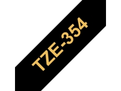 Cinta laminada Compatible Brother Tze354 Texto Dorado / Fondo Negro 24Mm X 8M