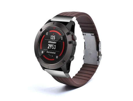Correa Silicona Stripe Adaptable Garmin Fenix 7 Sapphire Solar Edition Marrón