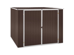 Caseta de jardín 195x198x159 cm acero galvanizado marrón LOVELY HOME