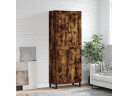 Aparador Alto Madera Contrachapada Roble Ahumado 69,5x34x180 Cm