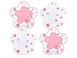 Tazas Linjou Con Diseño De Flor De Cerezo, 4 Piezas, Silicona Acolchada, Rosa Sakura, Bonitos Portavasos.