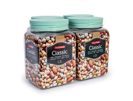 Pack de 4 Botellas PLASTIC FORTE (9.5 x 10.5 x 15.5 cm - Plástico - Multicolor)