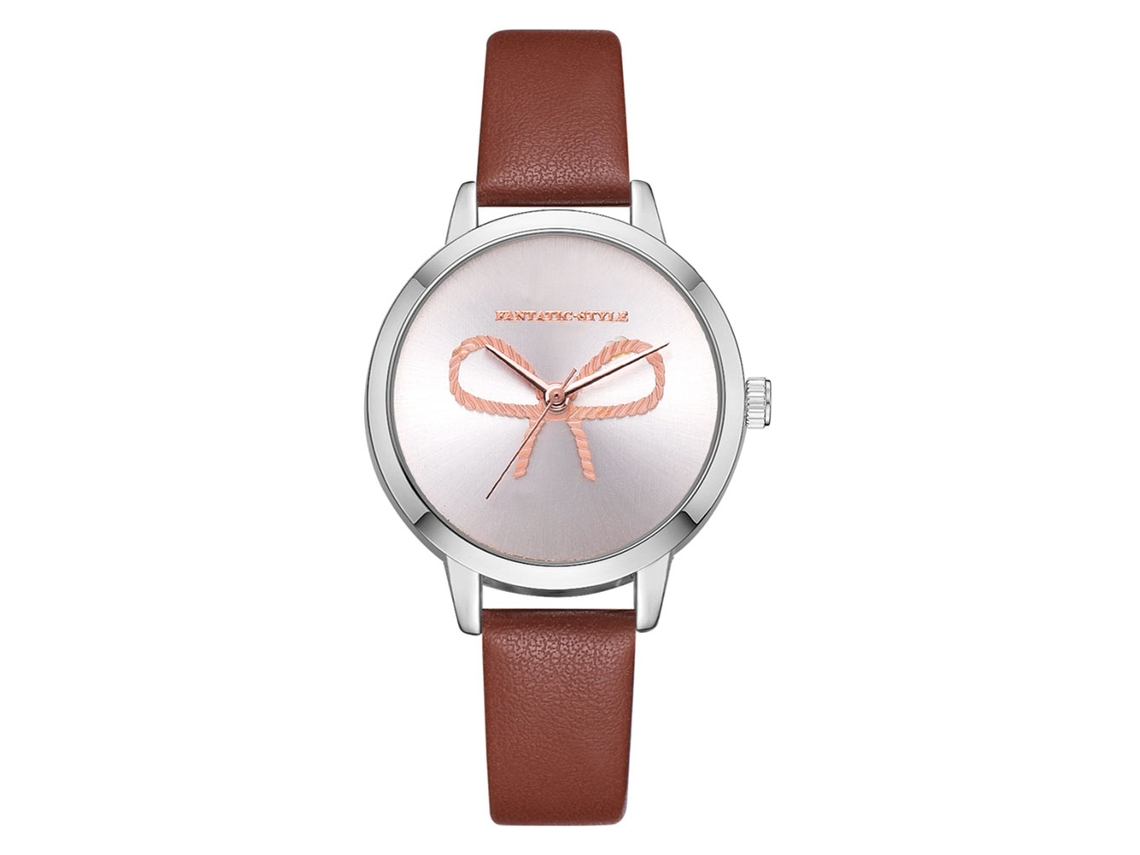 Reloj De Pulsera De Cuarzo Para Mujer Lvpai P716 Con Lazo Y Esfera Redonda Marrón.