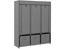 Armario Plegable De Tela, Armario Plegable Con Cremallera, Tejido No Tejido, Dimensiones: 125x43x162,5 Cm