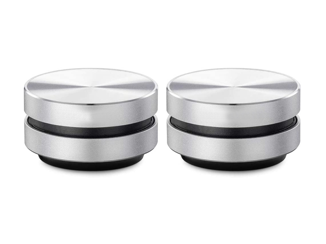Paquete de 2 altavoces inalámbricos Bluetooth de conducción ósea, minialtavoces portátiles con potente sonido estéreo y micrófono integrado, altavoz blanco Chennnls