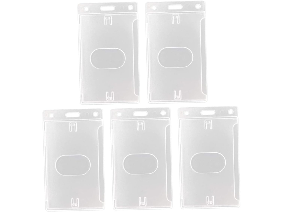 Juego de 5 tarjeteros acrílicos transparentes, portatarjetas de identificación de estudiantes, soporte de exhibición.