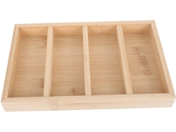 Bandeja Organizadora Gafas Bambú Natural 4 Compartimentos Creativos Organizar Exhibir Práctico Decorativo