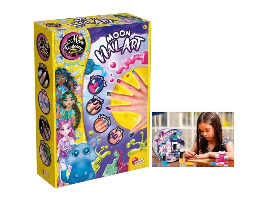Nail Art Creative Leisure Kit Academia da Lua Componentes de esmalte de uñas, Botellas de esmalte de uñas Lisciani Giochi