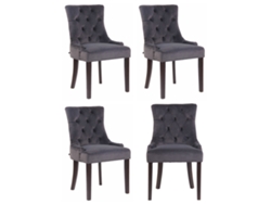 Juego de 4 sillas de comedor terciopelo Aberdeen gris oscuro/antiguo CLP
