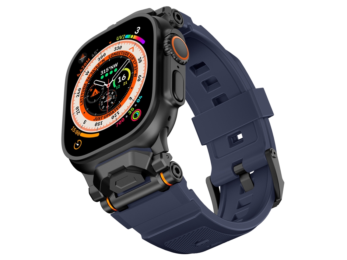 Correa XIAOMOYU para Apple Watch de 42/44/45/46/49 mm (Negro/Azul)