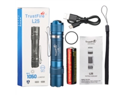 Lanterna Tática Led , Recarregável, Alcance de 175 Metros, À Prova D'água, Inclui Bateria, Feita de Liga de Alumínio. MDUG (azul)