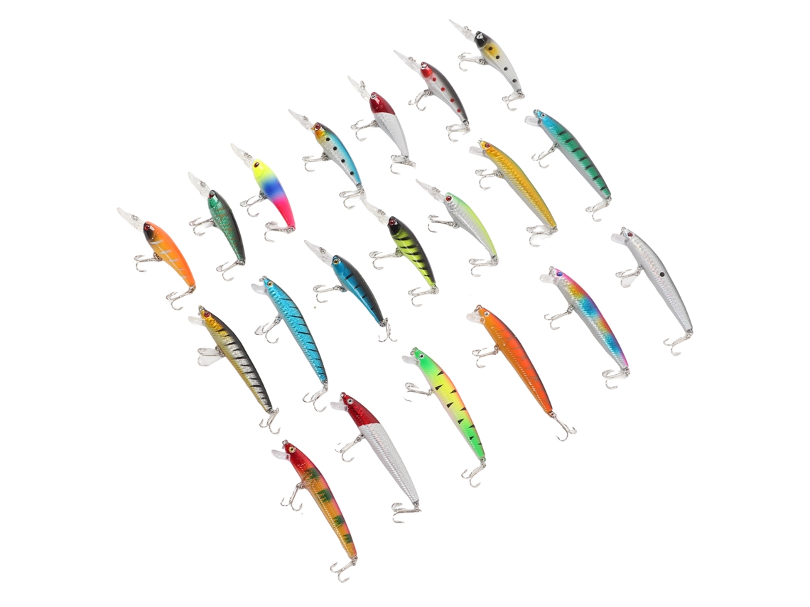 Kit De 20 Señuelos Artificiales Reutilizables Para Pesca Al Aire Libre