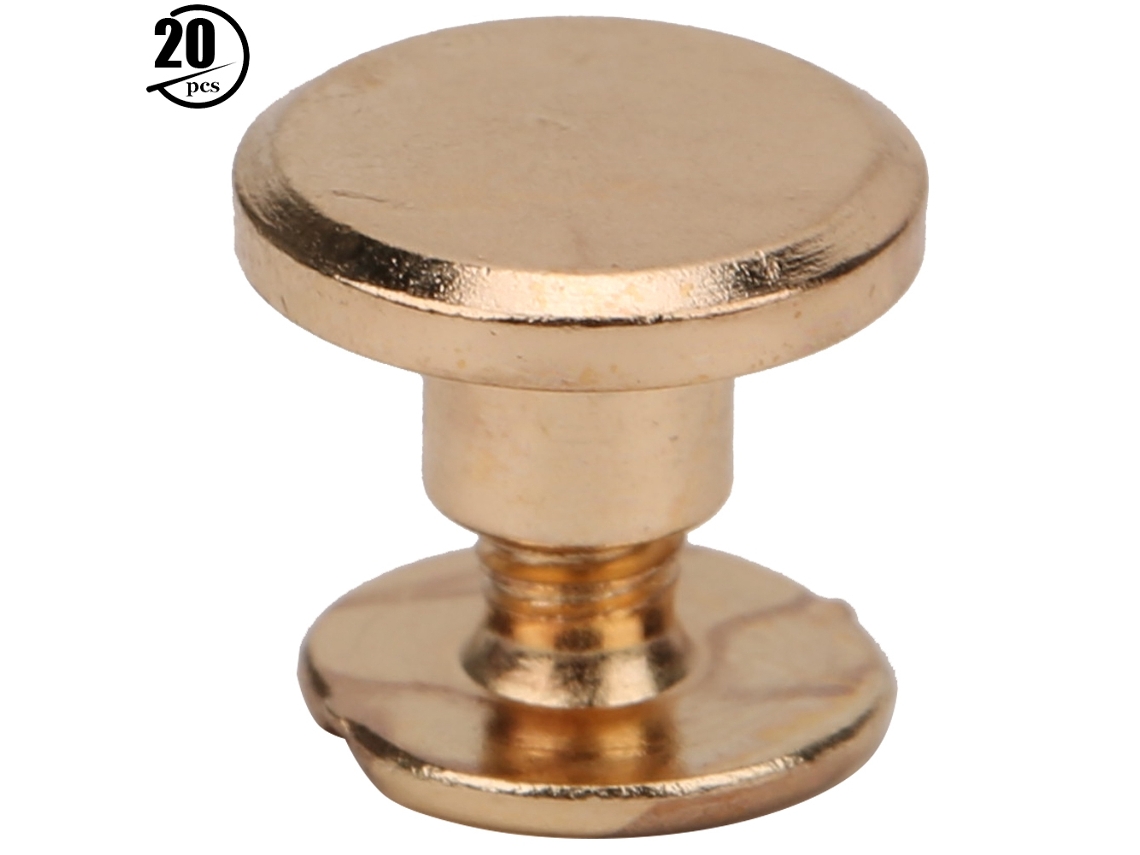 20 Remaches De Latón Para Cuadernos De Costura, Cierres De Cinturones, Oro, Plata, Bronce, 5 Mm