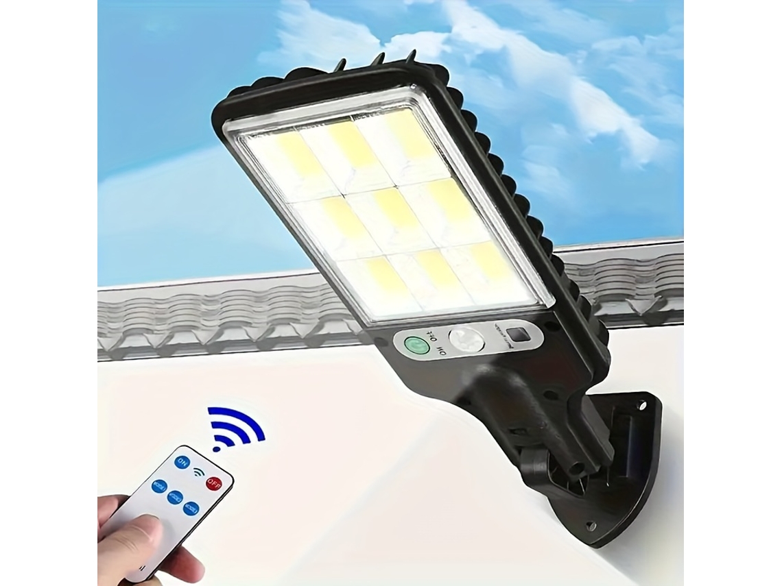 Alumbrado Público Solar Con Foco Led Transparente, Control Remoto Y Sensor De Movimiento Ajustable Siurn