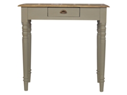 Escritorio de madera maciza pintado a mano con 1 cajón, color gris, Muebles Artesanos