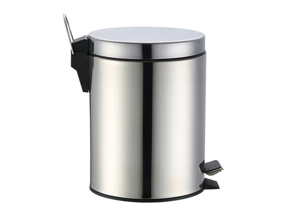 Cubo de basura ergonómico de acero inoxidable con base antideslizante