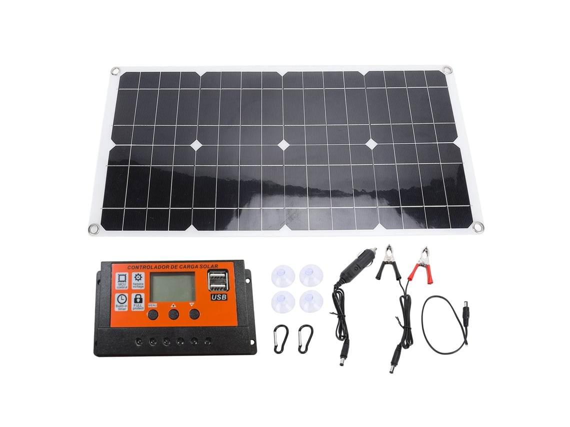 Kit De Controlador Para Panel Solar De 25 W, Resistente Al Agua, Con Controlador, Para Camping Y Viajes, 10 A