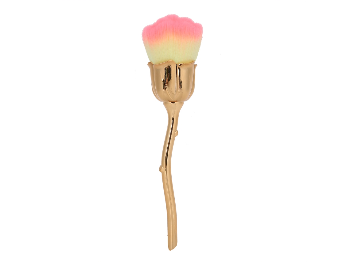 Cepillo profesional con forma de rosa para eliminar el polvo de las uñas, cepillo portátil para polvo suelto y rubor.
