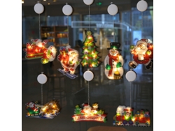 Decoraciones Navideñas Led Con Papá Noel – Luces Colgantes A Pilas (diseño De Muñeco De Nieve)