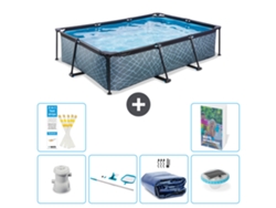 Exit-toys Piscina Exit Retangular - Efeito Pedra - 300x200x65 Cm - 7-peças S305