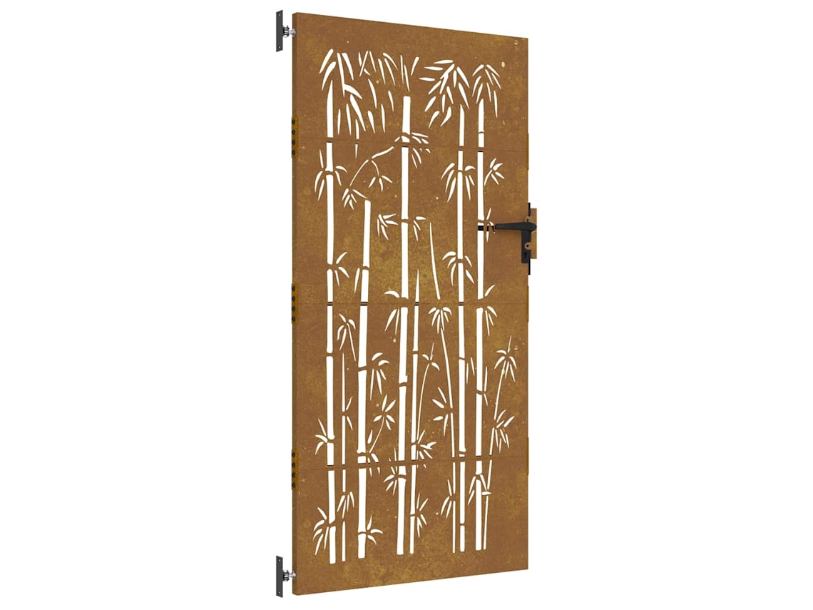 Maison Exclusive - Puerta De Jardín Acero Corten Diseño Bambú 85x200 Cm