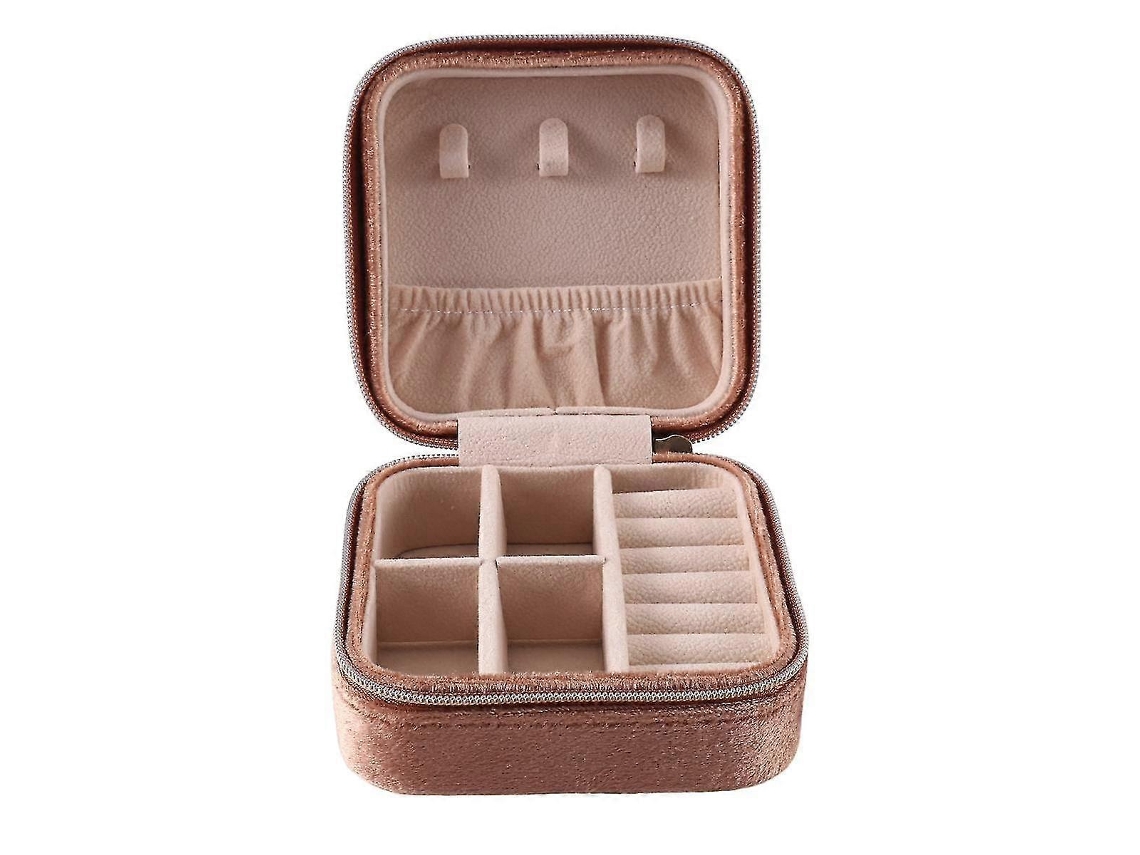 Organizador de joyas de viaje de terciopelo suave, pequeño joyero para mujer, ideal para pendientes Hengjian