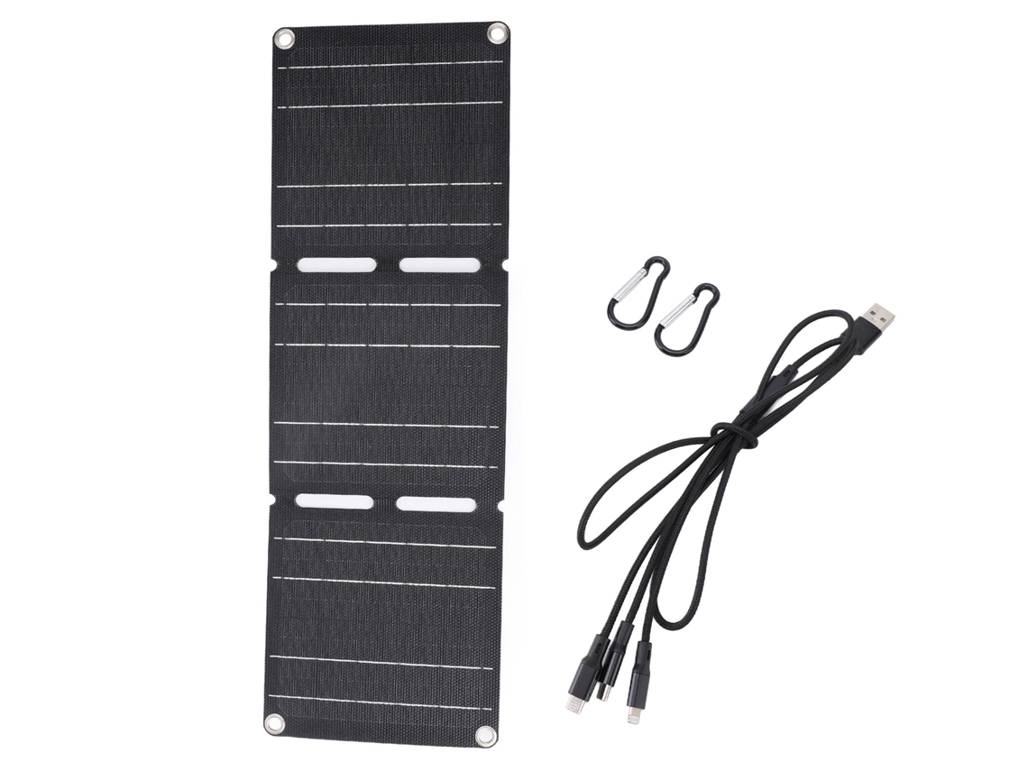 Panel Solar 30w Plegable Resistente Al Agua Ip68 Con Salidas Usb Dual Para Camping